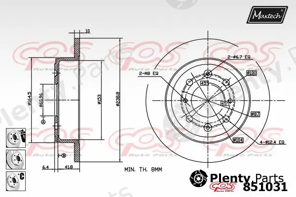 Maxtech 800102 — Bolt, brake disc