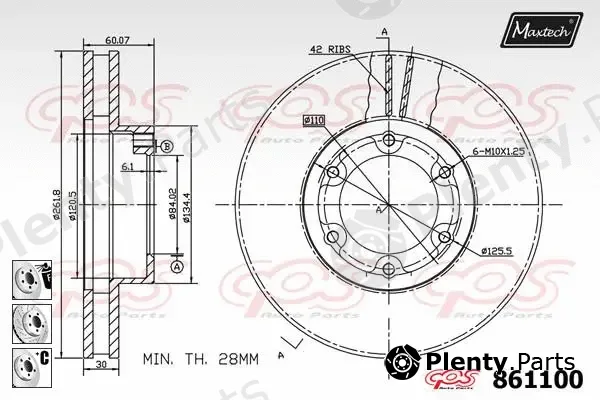 Maxtech 861181 — Brake Disc R+ (Regular Plus)