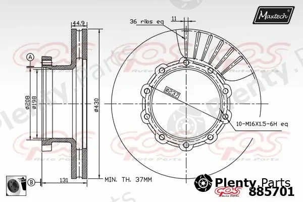 Maxtech 72936029 — Piston, brake caliper
