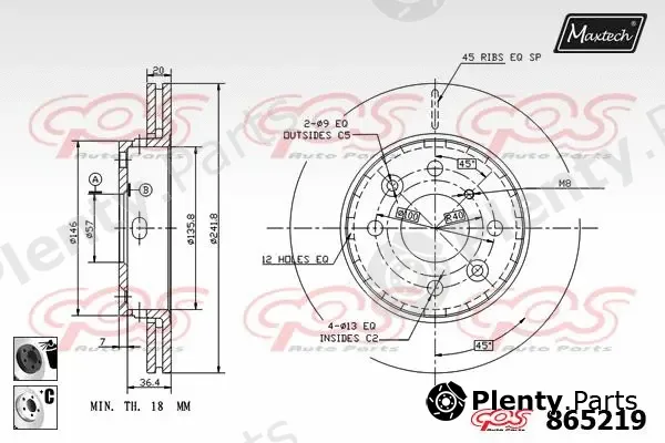 Maxtech 875342 — Brake Disc R+ (Regular Plus)