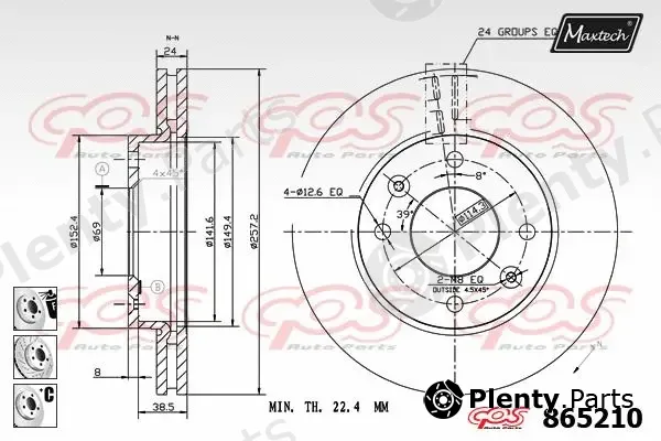 Maxtech 861034 — Brake Disc R+ (Regular Plus)
