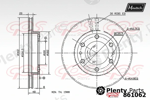 Maxtech 875013 — Brake Disc R+ (Regular Plus)