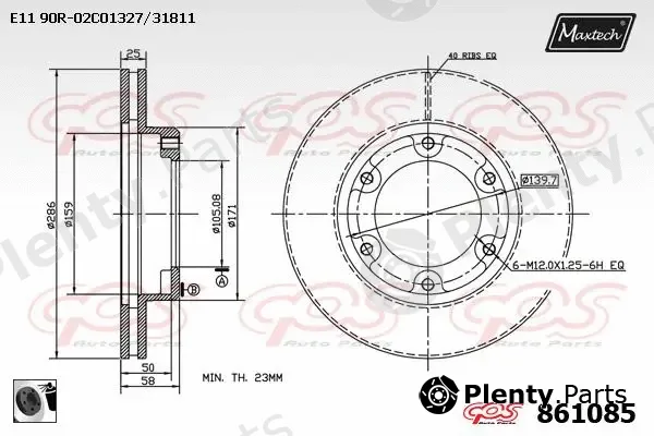 Maxtech 875650 — Brake Disc R+ (Regular Plus)