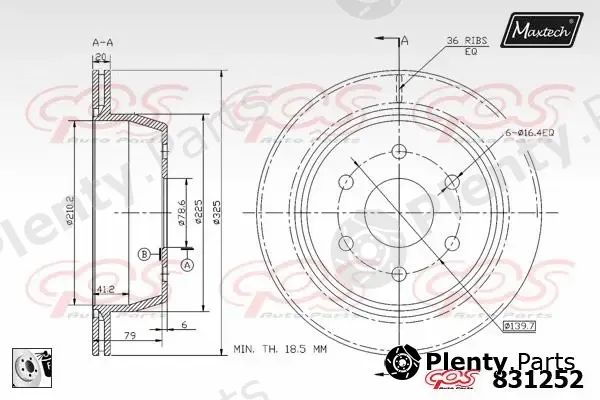 Maxtech 857043 — Brake Disc R+ (Regular Plus)