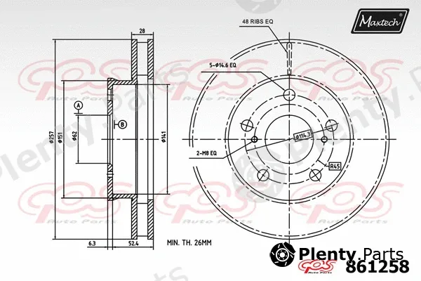 Maxtech 873077 — Brake Disc R+ (Regular Plus)