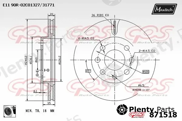 Maxtech 861109 — Brake Disc R+ (Regular Plus)