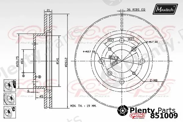 Maxtech 863520 — Brake Disc R+ (Regular Plus)