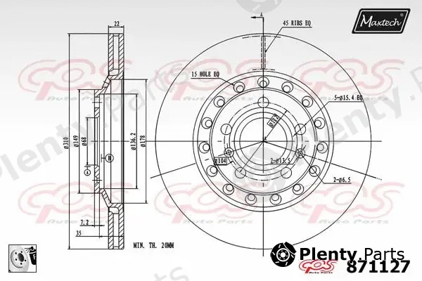 Maxtech 883406 — Brake Disc R+ (Regular Plus)