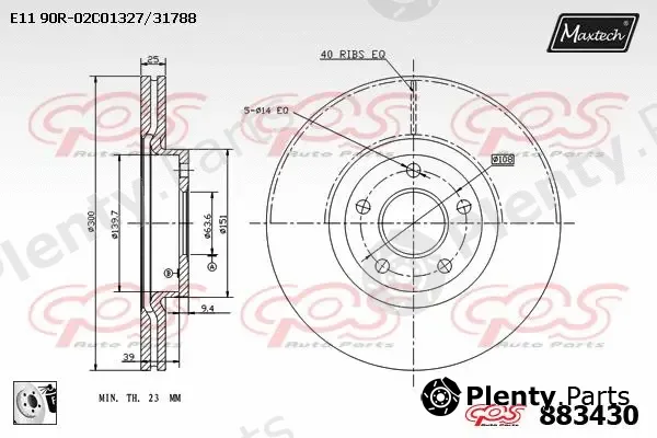 Maxtech 857073 — Brake Disc R+ (Regular Plus)