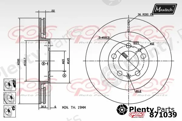 Maxtech 72948027 — Piston, brake caliper