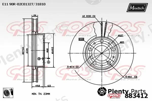 Maxtech 70180033 — Seal, brake caliper piston