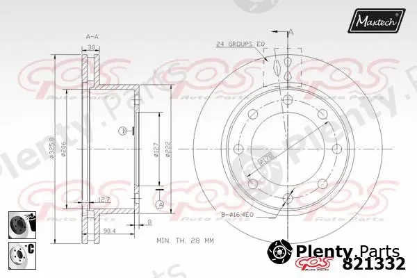 Maxtech 72933004 — Piston, brake caliper