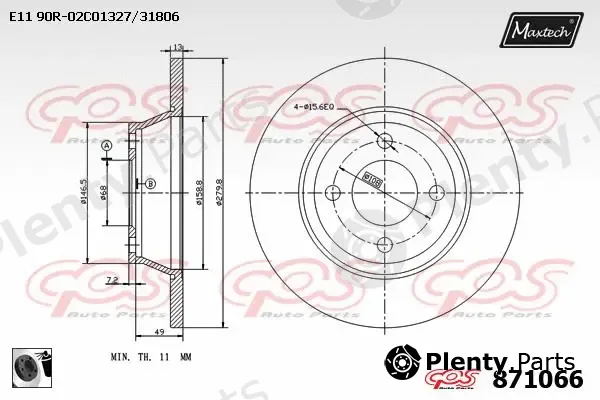 Maxtech 861009 — Brake Disc R+ (Regular Plus)