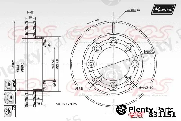 Maxtech 857139 — Brake Disc R+ (Regular Plus)