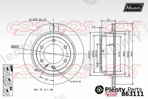 Maxtech 72945011 — Piston, brake caliper