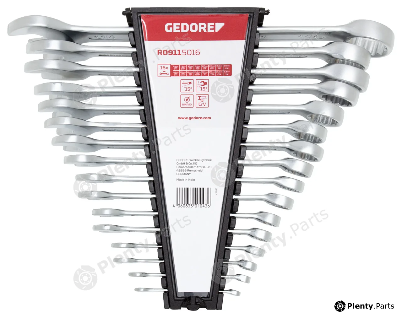 Gedore R09115016 — Spanner Set, ring/open ended