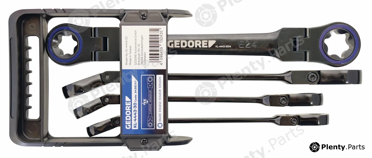 Gedore KL-4443-30 — Ratchet Double Ring Spanner Set