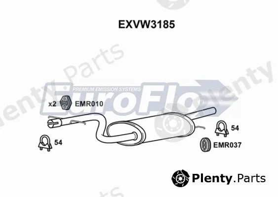 EuroFlo EXVW3185 — Centre Muffler