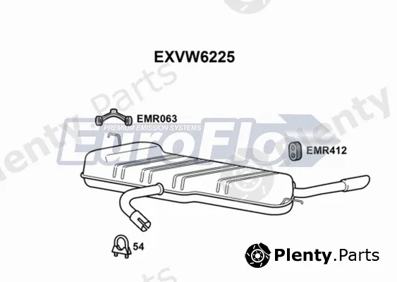 EuroFlo EXVW6225 — Rear Muffler