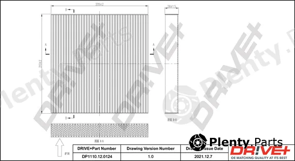 Dr!ve+ DP1110.12.0124 — Filter, cabin air