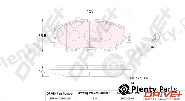 Dr!ve+ DP1010.10.0209 — Brake Pad Set, disc brake