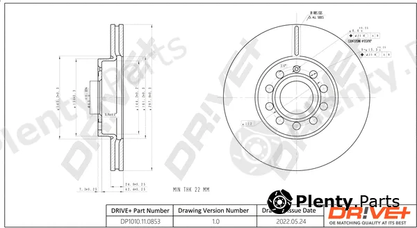 Dr!ve+ DP1010.11.0853 — Brake Disc