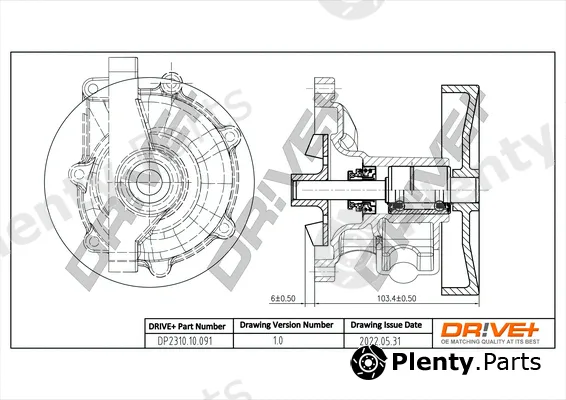Dr!ve+ DP2310.10.091 — Water Pump, engine cooling