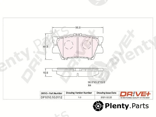 Dr!ve+ DP1010.10.0112 — Brake Pad Set, disc brake