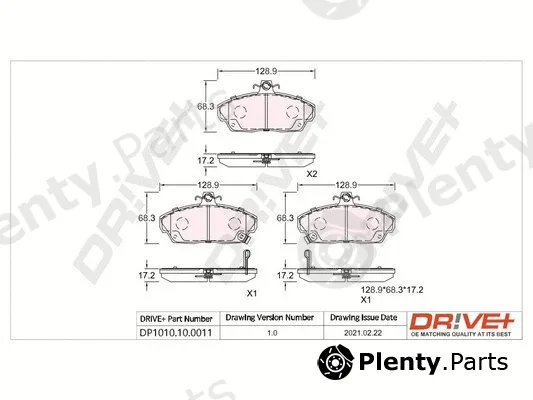 Dr!ve+ DP1010.10.0011 — Brake Pad Set, disc brake