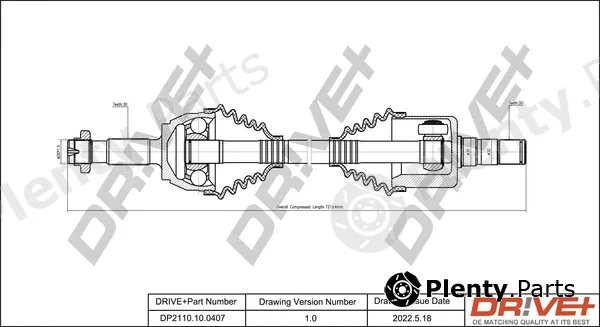 Dr!ve+ DP2110.10.0407 — Drive Shaft