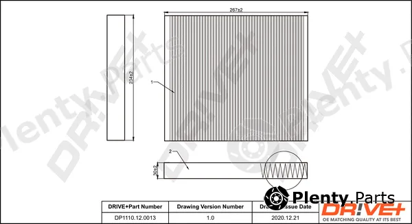 Dr!ve+ DP1110.12.0013 — Filter, cabin air