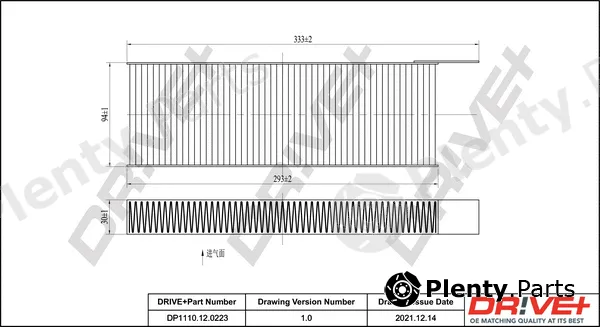Dr!ve+ DP1110.12.0223 — Filter, cabin air