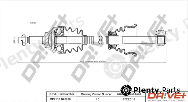 Dr!ve+ DP2110.10.0298 — Drive Shaft