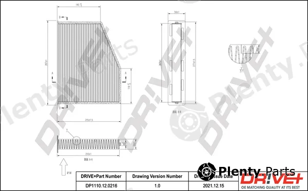 Dr!ve+ DP1110.12.0216 — Filter, cabin air