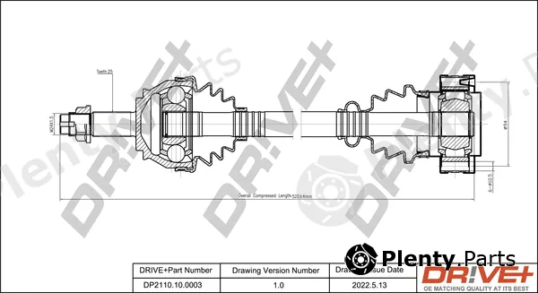 Dr!ve+ DP2110.10.0003 — Drive Shaft