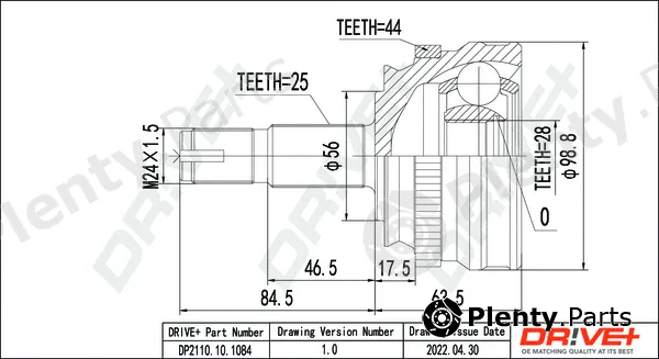 Dr!ve+ DP2110.10.1084 — Joint Kit, drive shaft