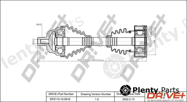 Dr!ve+ DP2110.10.0016 — Drive Shaft