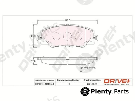 Dr!ve+ DP1010.10.0043 — Brake Pad Set, disc brake