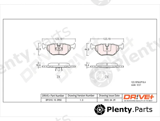 Dr!ve+ DP1010.10.0950 — Brake Pad Set, disc brake