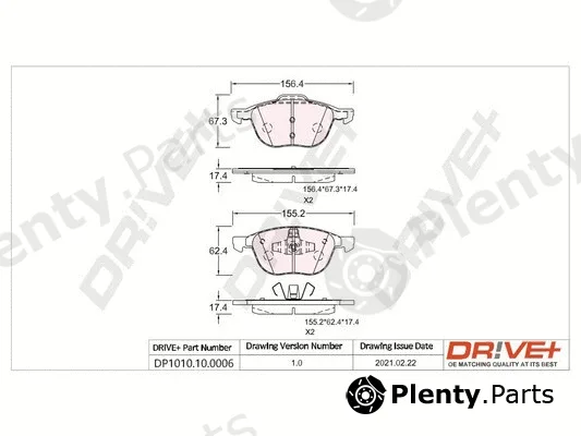 Dr!ve+ DP1010.10.0006 — Brake Pad Set, disc brake