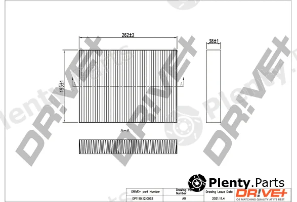 Dr!ve+ DP1110.12.0092 — Filter, cabin air