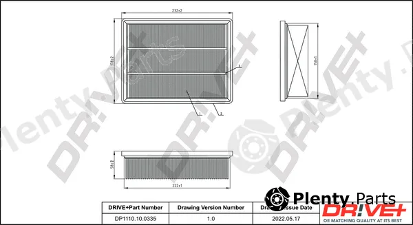Dr!ve+ DP1110.10.0335 — Air Filter