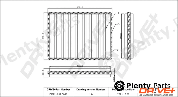 Dr!ve+ DP1110.12.0016 — Filter, cabin air