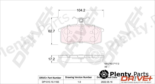 Dr!ve+ DP1010.10.1165 — Brake Pad Set, disc brake