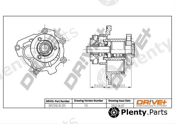 Dr!ve+ DP2310.10.125 — Water Pump, engine cooling