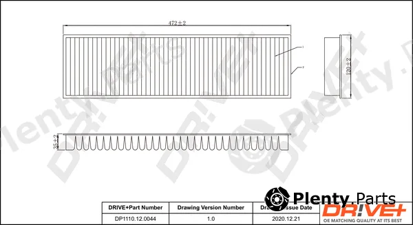 Dr!ve+ DP1110.12.0044 — Filter, cabin air
