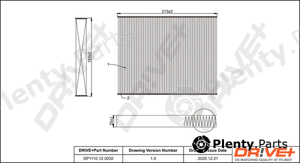 Dr!ve+ DP1110.12.0032 — Filter, cabin air