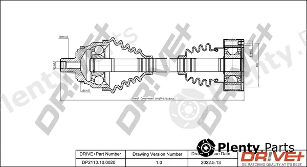 Dr!ve+ DP2110.10.0020 — Drive Shaft