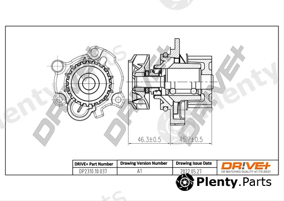 Dr!ve+ DP2310.10.037 — Water Pump, engine cooling