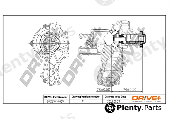Dr!ve+ DP2310.10.009 — Water Pump, engine cooling